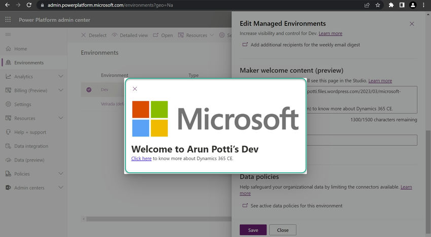 Microsoft Environemnts