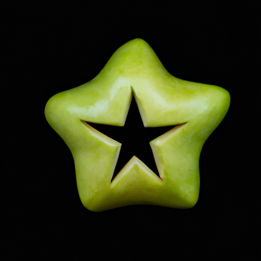 A green apple in the shape of a star