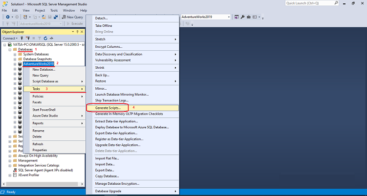 How To Generate Scripts For Database Objects In SQL Server