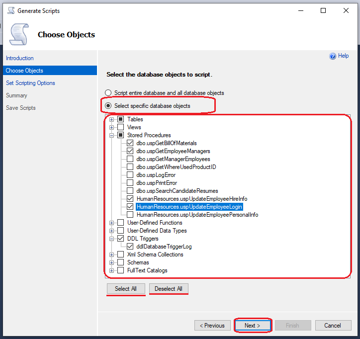 How To Generate Scripts For Database Objects In SQL Server