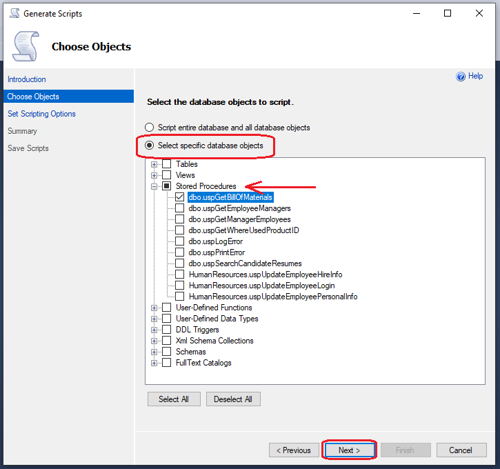 How To Generate Scripts For Database Objects In SQL Server