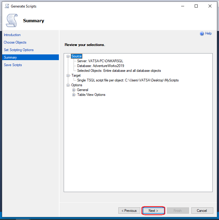 How To Generate Scripts For Database Objects In SQL Server