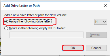 Assign the following drive letter