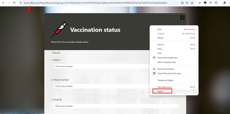 Vaccination status