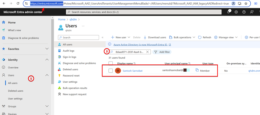 Account associated with the form