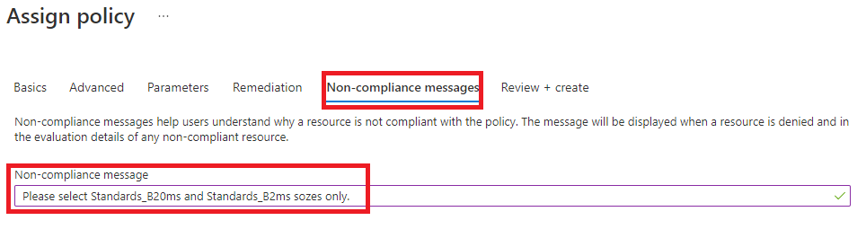 How to implement Allowed virtual machine size SKUs policy in Azure