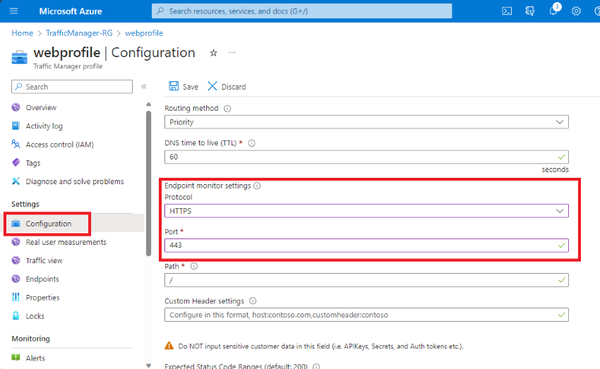 Webprofile Configuration 