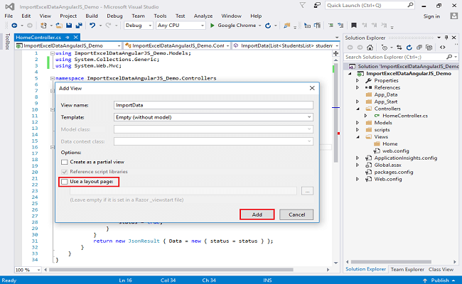 How To Import Excel Data Into SQL Server Using Angular In MVC 5