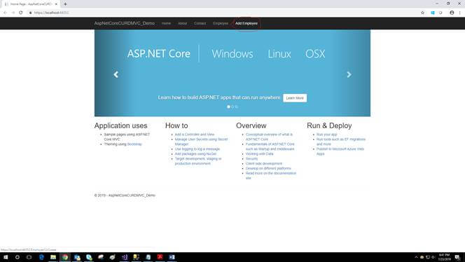 How To Insert Data To Database Using Model In ASP.NET Core 2.1 MVC Using ADO.NET
