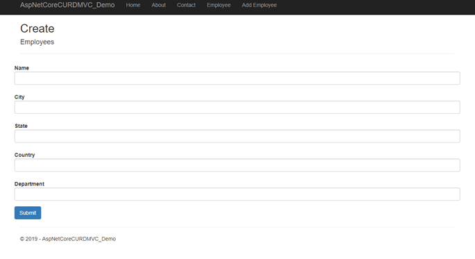 How To Insert Data To Database Using Model In ASP.NET Core 2.1 MVC Using ADO.NET