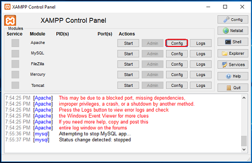 click on configure
