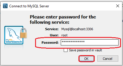 enter your root password and click on the OK button.