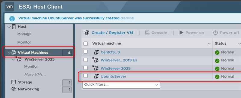 How to Install Ubuntu Server on VMware ESXi Using VMware Client Browser