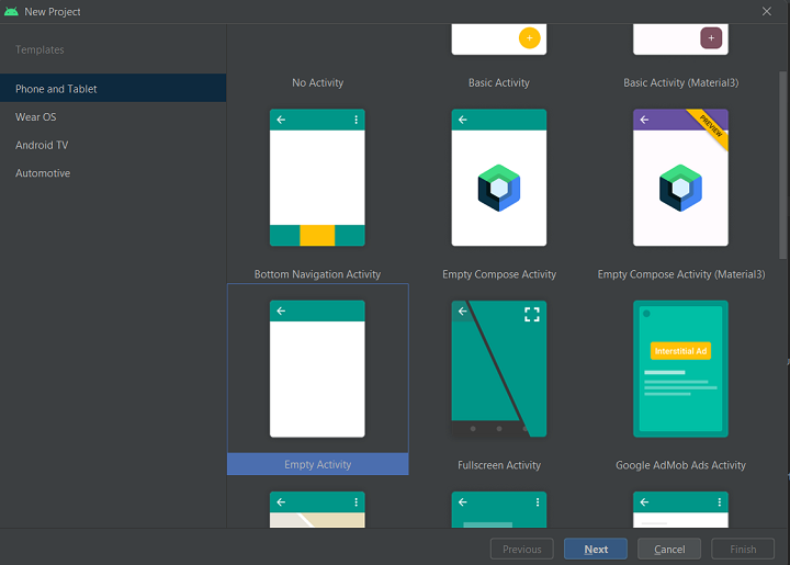 Create A New Project