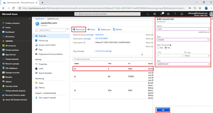 How To Map Our External Domain Name To Azure