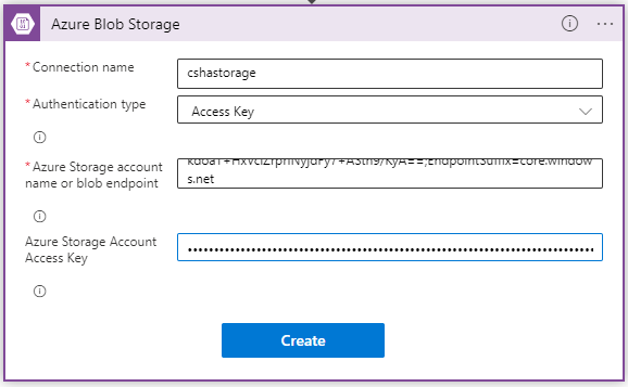 Connect to blob storage