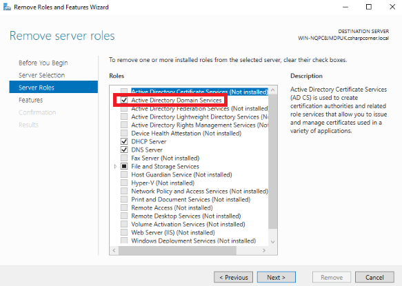 How to Remove Server Roles and Features in Server