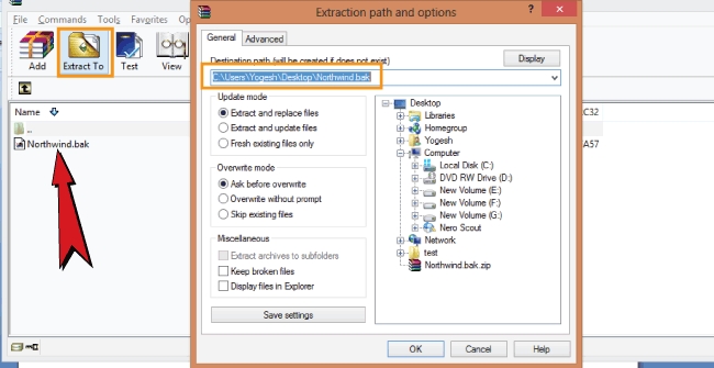 extracting northwind database