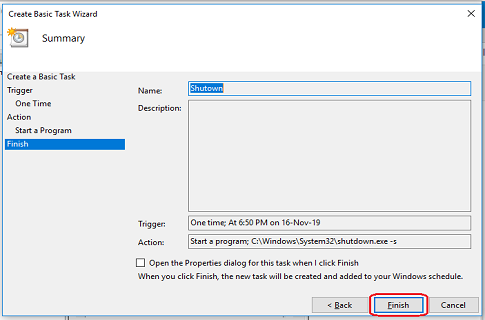 Schedule Automatic Shut Down Windows 10
