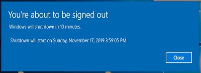 Schedule Automatic Shut Down Windows 10
