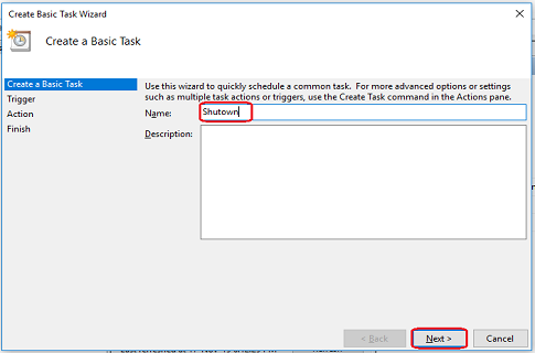 Schedule Automatic Shut Down Windows 10