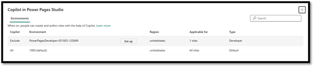 Copilot in power pages studio
