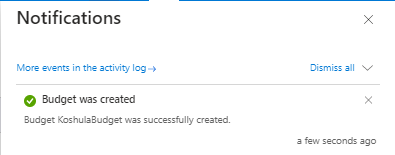 cost alerts in Azure