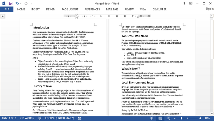 How To Split Or Merge Word Documents In Java