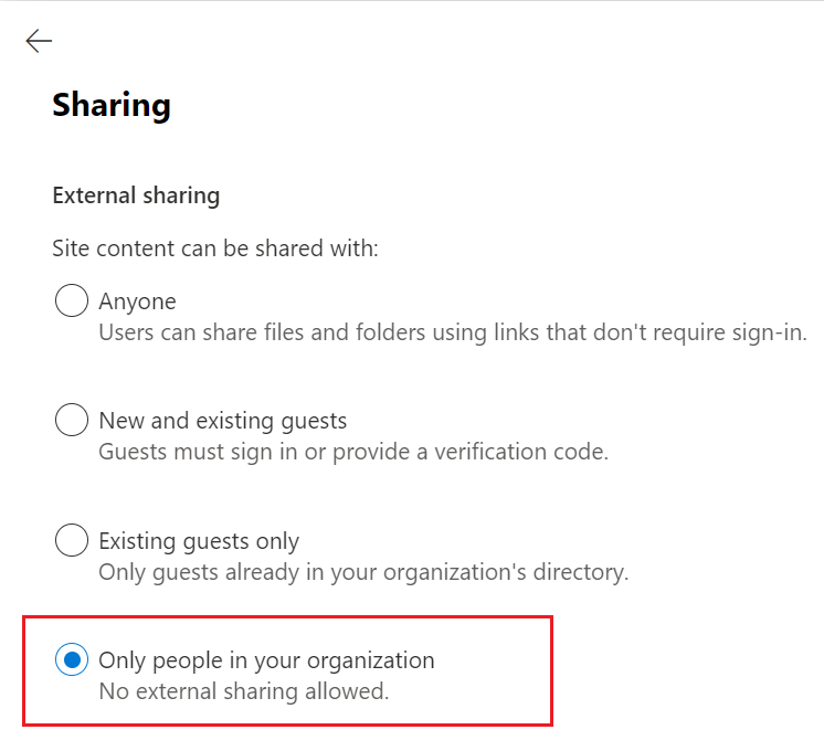 stop external sharing of the site using power automate
