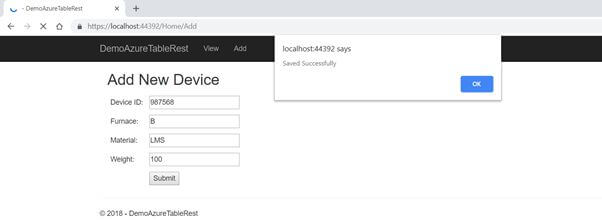How To Store Data In Azure Table Storage Using Rest API in ASP.NET Core