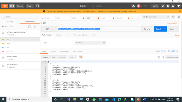 How To Test API Web Service In ASP.NET Core 5 Using Postman