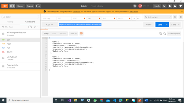 How To Test API Web Service In ASP.NET Core 5 Using Postman