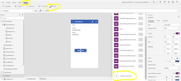 How To Trigger Flow's Email On Button Click In PowerApps
