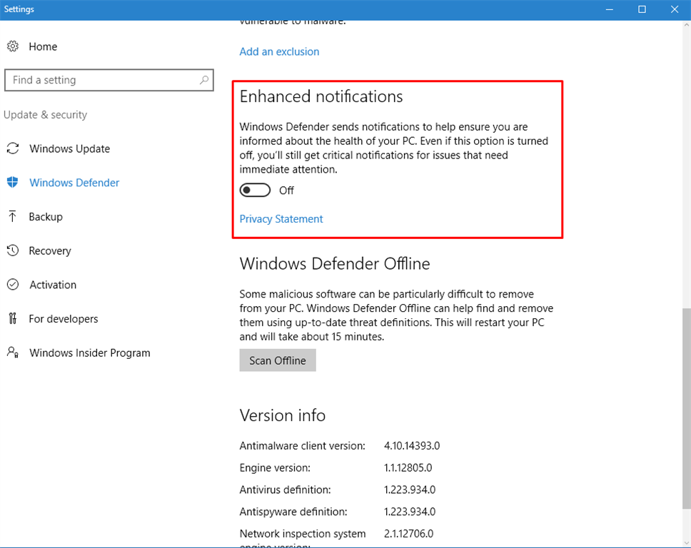 how to turn off email notifications on windows 10