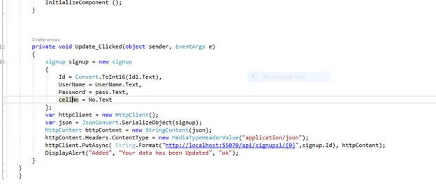 How To Update The Data Of Student By Using Web API In Xamarin.Form
