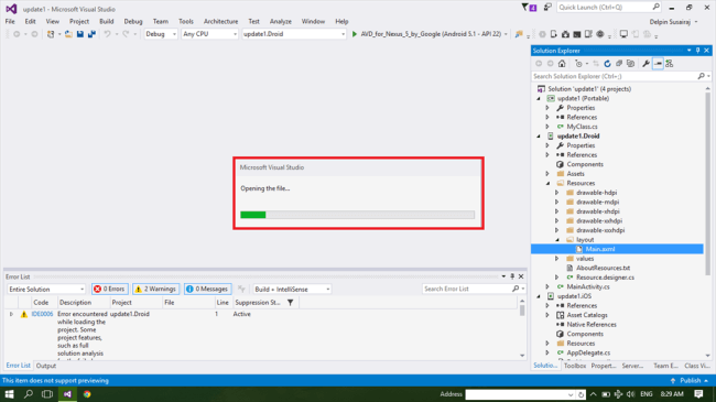 xamarin for visual studio update available xamarin for visual studio update available