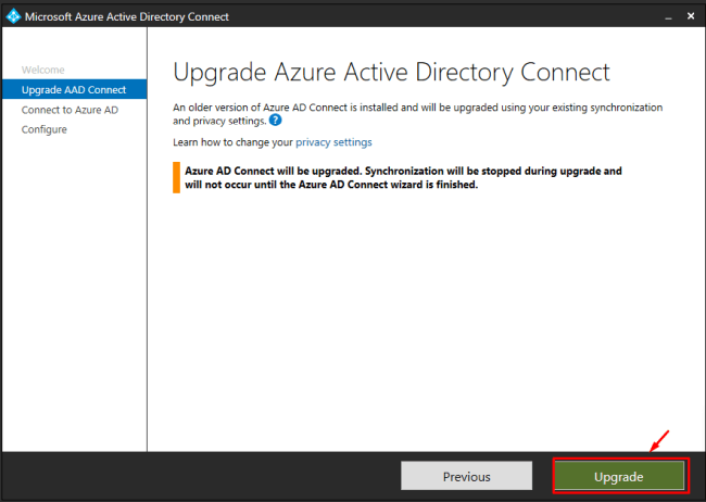 Upgrade AADConnet Agent From Old Version To New Version InPlace Upgrade