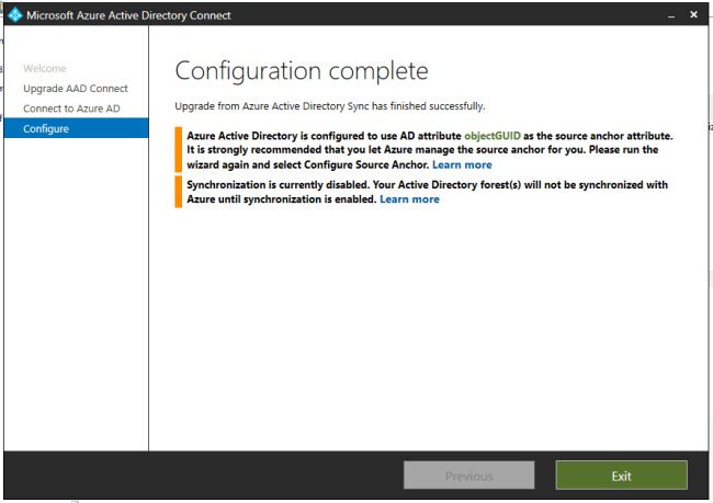 Upgrade AADConnet Agent From Old Version To New Version InPlace Upgrade