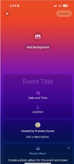 Date time, details and description