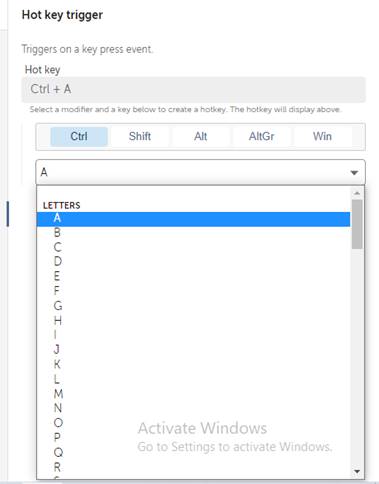How to use Hot Key Trigger in Automation Anywhere