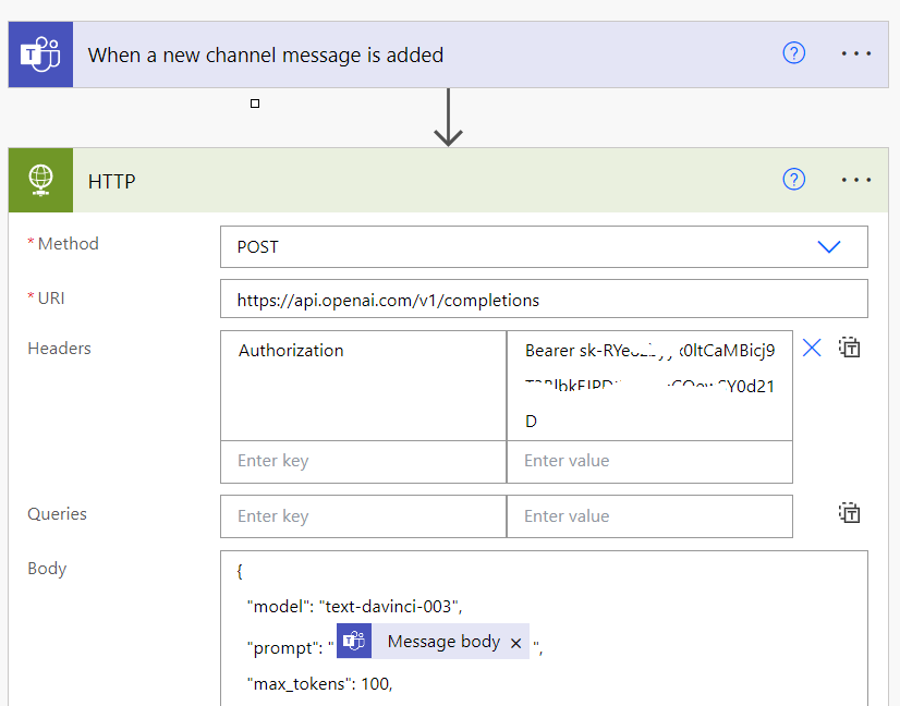 use Microsoft Teams channel as a ChatGPT