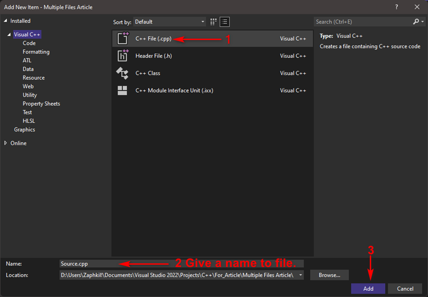 How To Use Multiple Code Files In C++