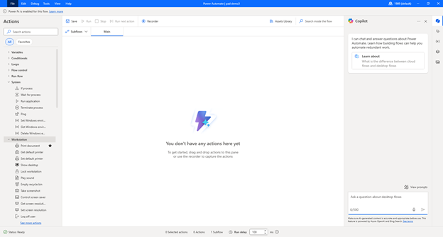 Open Power Automate Desktop