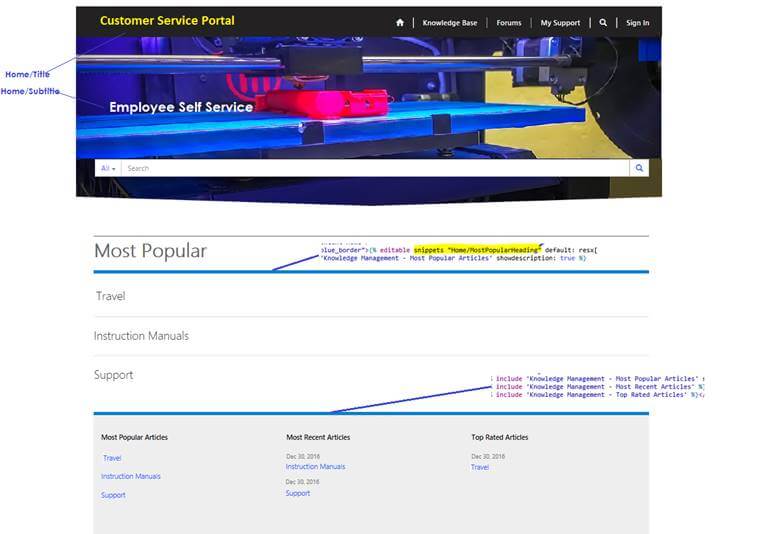 Customer service portal