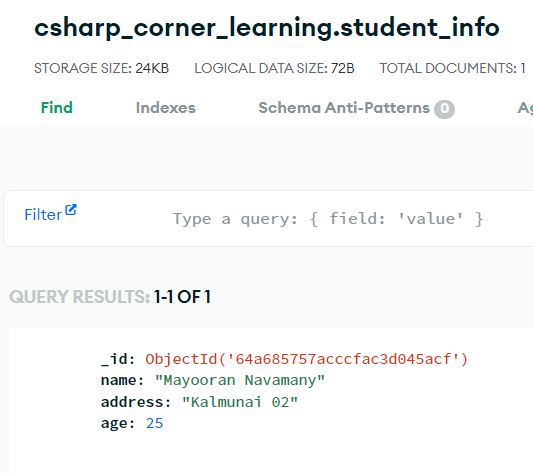 Update result MongoDB