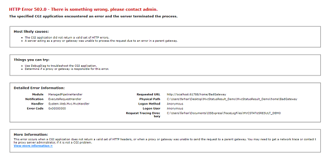 HttpStatusCodeResult In ASP.NET MVC