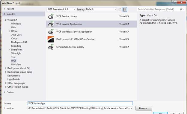 Create WCF Service project
