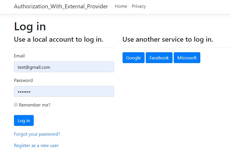 Implement Microsoft and Twitter Based Authentication in Asp.Net Core 2.2