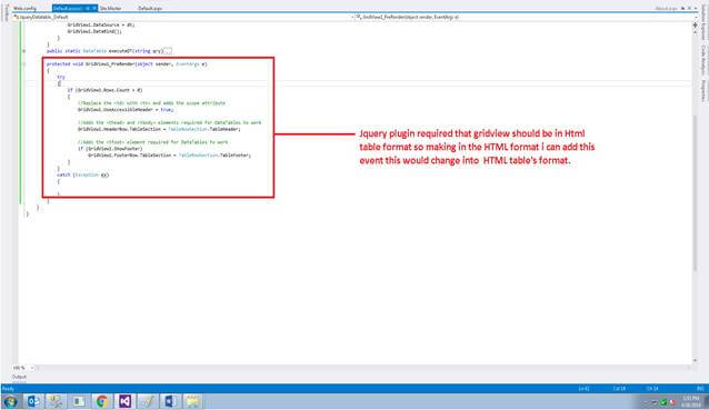 Implementation Of jQuery Data Table In ASP.NET Web Forms