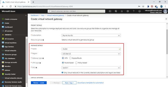 Implementing Azure Site To Site VPN